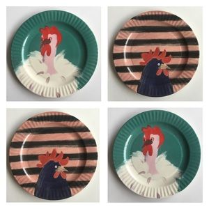 Holly Frean x Anthropologie chicken dessert plates